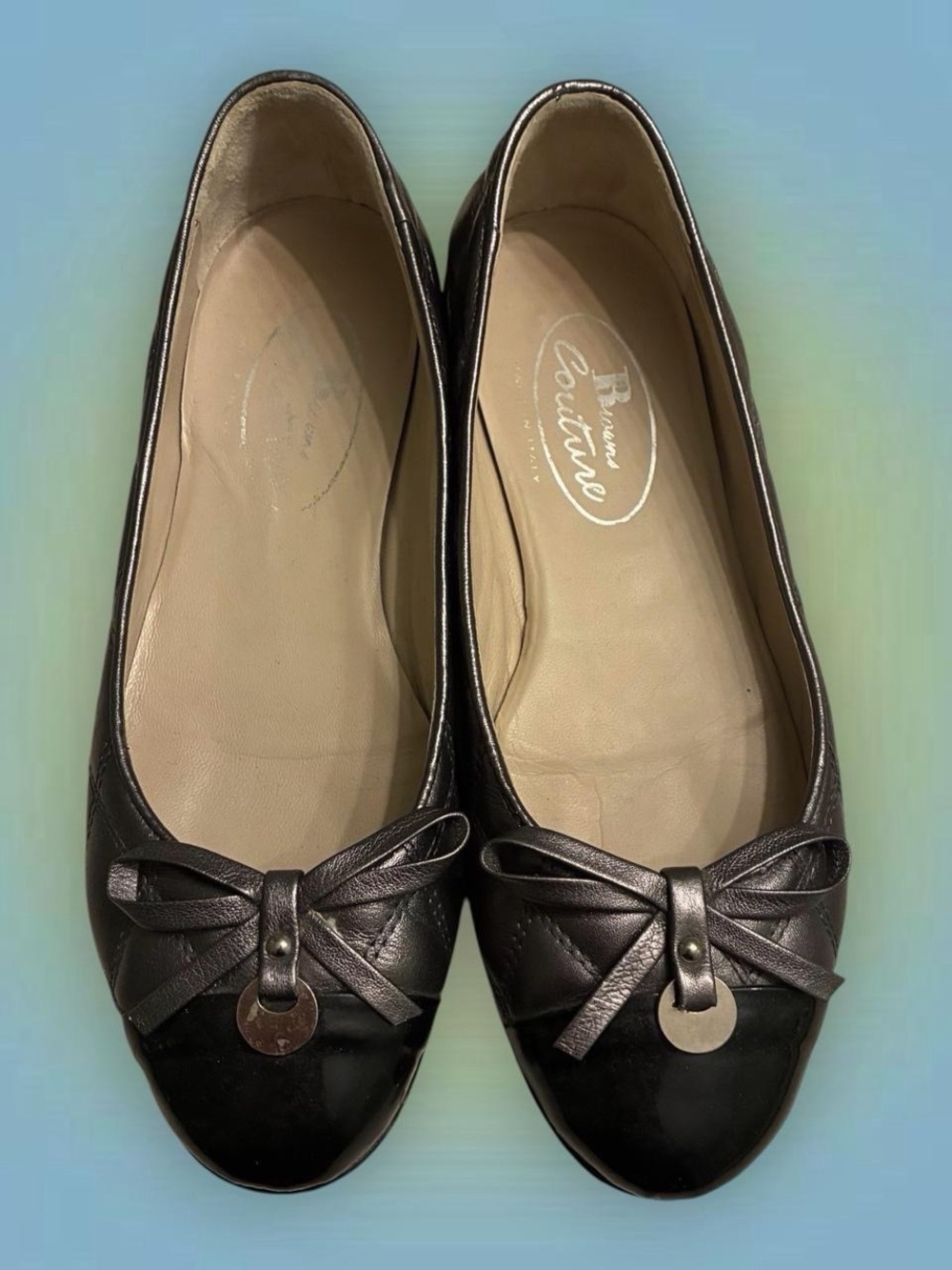 Bruno Cucinelli Black Quilted Bow Ballet Flats